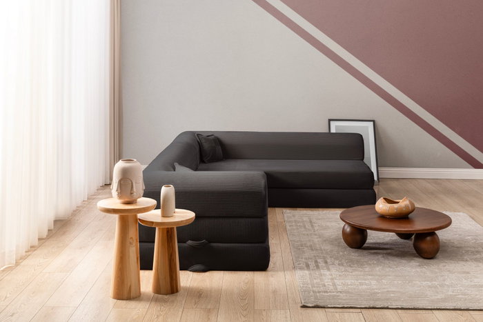Atelier Del Sofa Legom Eco Corner - Sofá-Cama Esquinero Antracita